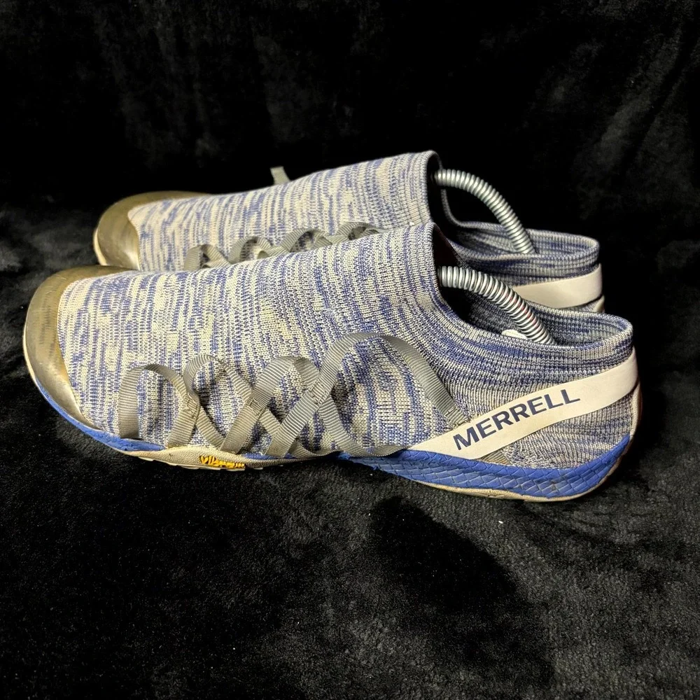Merrell Trail Glove Mens US 9 Barefoot Shoes Navy White Knit Athletic Sneakers